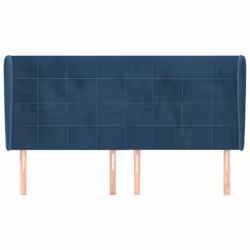 Testiera ad Orecchio Blu Scuro 183x23x118/128 cm in Vellutocod mxl 79077 - Vista aggiuntiva 3