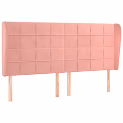 Testiera ad Orecchio Rosa 183x23x118/128 cm in Vellutocod mxl 97673 - Vista aggiuntiva 2