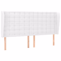 vidaXL Testiera ad Orecchio Bianca 163x23x118/128 cm in Similpelle - Vista aggiuntiva 2