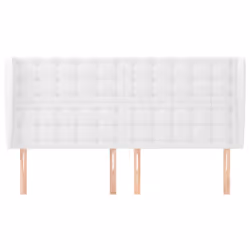 vidaXL Testiera ad Orecchio Bianca 163x23x118/128 cm in Similpelle - Vista aggiuntiva 3