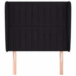vidaXL Testiera ad Orecchio Nera 83x23x118/128 cm in Tessuto - Vista aggiuntiva 3