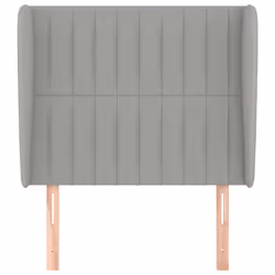 vidaXL Testiera ad Orecchio Grigio Chiaro 93x23x118/128 cm in Tessuto - Vista aggiuntiva 3