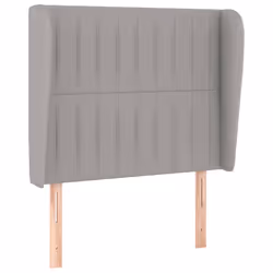 vidaXL Testiera ad Orecchio Grigio Chiaro 103x23x118/128 cm in Tessuto - Vista aggiuntiva 2