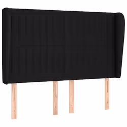 vidaXL Testiera ad Orecchio Nera 147 x 23 x 118/128 cm in Tessuto - Vista aggiuntiva 2