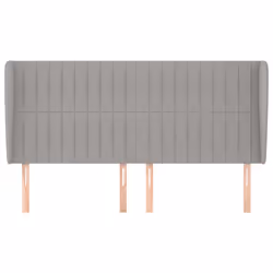 vidaXL Testiera ad Orecchio Grigio Chiaro 163x23x118/128 cm in Tessuto - Vista aggiuntiva 3