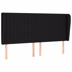 vidaXL Testiera ad Orecchio Nera 163x23x118/128 cm in Tessuto - Vista aggiuntiva 2
