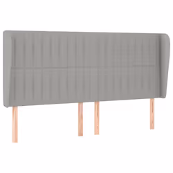 vidaXL Testiera ad Orecchio Grigio Chiaro 183x23x118/128 cm in Tessuto - Vista aggiuntiva 2