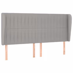 vidaXL Testiera ad Orecchio Grigio Chiaro 203x23x118/128 cm in Tessuto - Vista aggiuntiva 2