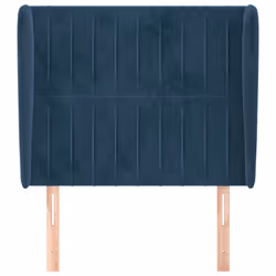 vidaXL Testiera ad Orecchio Blu Scuro 103x23x118/128 cm in Velluto - Vista aggiuntiva 3