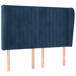 vidaXL Testiera ad Orecchio Blu Scuro 147x23x118/128cm in Velluto - Vista aggiuntiva 2