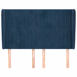 vidaXL Testiera ad Orecchio Blu Scuro 147x23x118/128cm in Velluto - Vista aggiuntiva 3