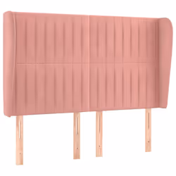 vidaXL Testiera ad Orecchio Rosa 147x23x118/128 cm in Velluto - Vista aggiuntiva 2