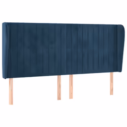 Testiera ad Orecchio Blu Scuro 163x23x118/128 cm in Vellutocod mxl 121602 - Vista aggiuntiva 2