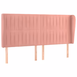 vidaXL Testiera ad Orecchio Rosa 163x23x118/128 cm in Velluto - Vista aggiuntiva 2