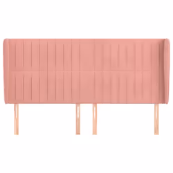 vidaXL Testiera ad Orecchio Rosa 163x23x118/128 cm in Velluto - Vista aggiuntiva 3