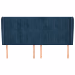 vidaXL Testiera ad Orecchio Blu Scuro 183x23x118/128 cm in Velluto - Vista aggiuntiva 3