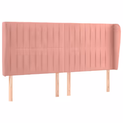 vidaXL Testiera ad Orecchio Rosa 203x23x118/128 cm in Velluto - Vista aggiuntiva 2