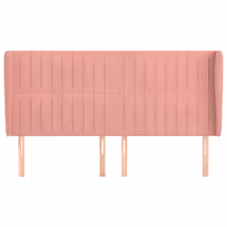 vidaXL Testiera ad Orecchio Rosa 203x23x118/128 cm in Velluto - Vista aggiuntiva 3