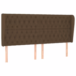 vidaXL Testiera ad Orecchio Marrone Scuro 203x23x118/128 cm in Tessuto - Vista aggiuntiva 2