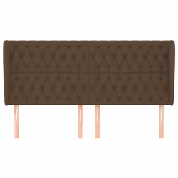 vidaXL Testiera ad Orecchio Marrone Scuro 203x23x118/128 cm in Tessuto - Vista aggiuntiva 3