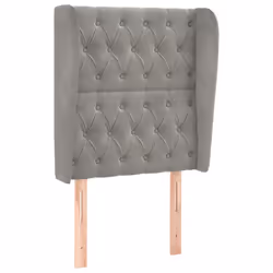 vidaXL Testiera ad Orecchio Grigio Chiaro 83x23x118/128 cm in Velluto - Vista aggiuntiva 2
