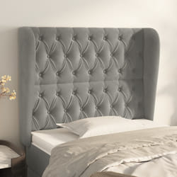 vidaXL Testiera ad Orecchio Grigio Chiaro 103x23x118/128 cm in Velluto