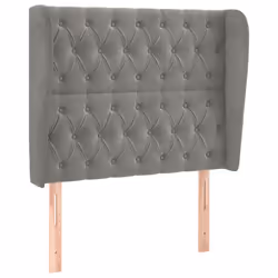 vidaXL Testiera ad Orecchio Grigio Chiaro 103x23x118/128 cm in Velluto - Vista aggiuntiva 2