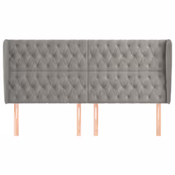 Testiera ad Orecchio Grigio Chiaro 183x23x118/128 cm in Vellutocod mxl 97693 - Vista aggiuntiva 3