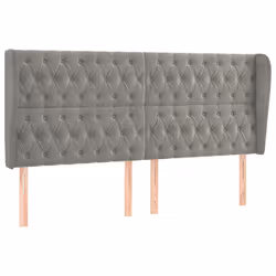vidaXL Testiera ad Orecchio Grigio Chiaro 203x23x118/128 cm in Velluto - Vista aggiuntiva 2