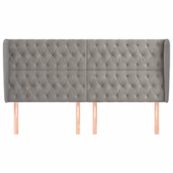 vidaXL Testiera ad Orecchio Grigio Chiaro 203x23x118/128 cm in Velluto - Vista aggiuntiva 3