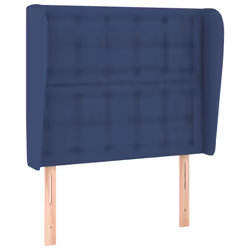 vidaXL Testiera ad Orecchio Blu 103x23x118/128 cm in Tessuto - Vista aggiuntiva 2