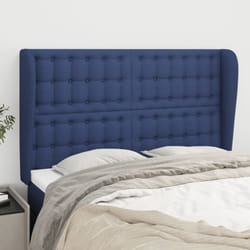 vidaXL Testiera ad Orecchio Blu 147 x 23 x 118/128 cm in Tessuto