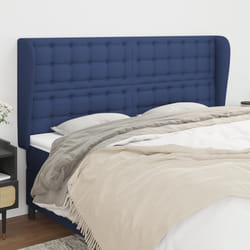 vidaXL Testiera ad Orecchio Blu 163x23x118/128 cm in Tessuto