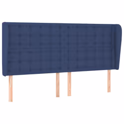 vidaXL Testiera ad Orecchio Blu 163x23x118/128 cm in Tessuto - Vista aggiuntiva 2