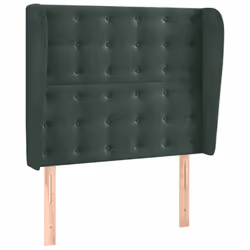 Testiera ad Orecchio Verde Scuro 83x23x118/128 cm in Vellutocod mxl 97697
