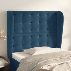 Testiera ad Orecchio Blu Scuro 83x23x118/128 cm in Vellutocod mxl 121613