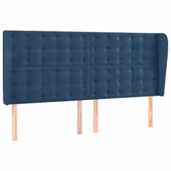 Testiera ad Orecchio Blu Scuro 163x23x118/128 cm in Vellutocod mxl 73753 - Vista aggiuntiva 2