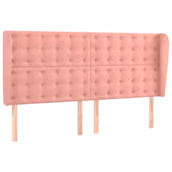 Testiera ad Orecchio Rosa 163x23x118/128 cm in Vellutocod mxl 97700 - Vista aggiuntiva 2