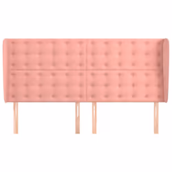 Testiera ad Orecchio Rosa 163x23x118/128 cm in Vellutocod mxl 97700 - Vista aggiuntiva 3