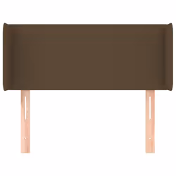 vidaXL Testiera ad Orecchio Marrone Scuro 93x16x78/88 cm in Tessuto - Vista aggiuntiva 3