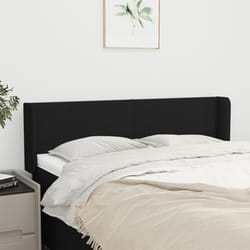 vidaXL Testiera ad Orecchio Nera 147x16x78/88 cm in Tessuto