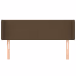 vidaXL Testiera ad Orecchio Marrone Scuro 147x16x78/88 cm in Tessuto - Vista aggiuntiva 3