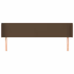 vidaXL Testiera ad Orecchio Marrone Scuro 163x16x78/88 cm in Tessuto - Vista aggiuntiva 3