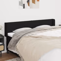 Testiera ad Orecchio Nera 183x16x78/88 cm in Tessutocod mxl 73707