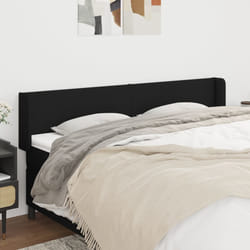 Testiera ad Orecchio Nera 183x16x78/88 cm in Tessutocod mxl 73707