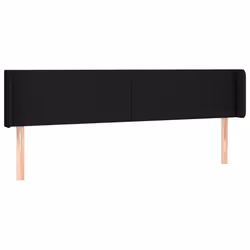 vidaXL Testiera ad Orecchio Nera 203x16x78/88 cm in Tessuto - Vista aggiuntiva 2