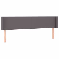 vidaXL Testiera ad Orecchio Grigio 203x16x78/88 cm in Similpelle - Vista aggiuntiva 2