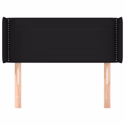 vidaXL Testiera ad Orecchio Nera 103x16x78/88 cm in Tessuto - Vista aggiuntiva 3