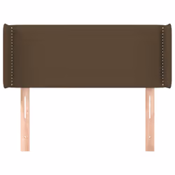 vidaXL Testiera ad Orecchio Marrone Scuro 103x16x78/88 cm in Tessuto - Vista aggiuntiva 3