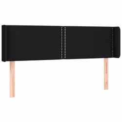 vidaXL Testiera ad Orecchio Nera 147x16x78/88 cm in Tessuto - Vista aggiuntiva 2